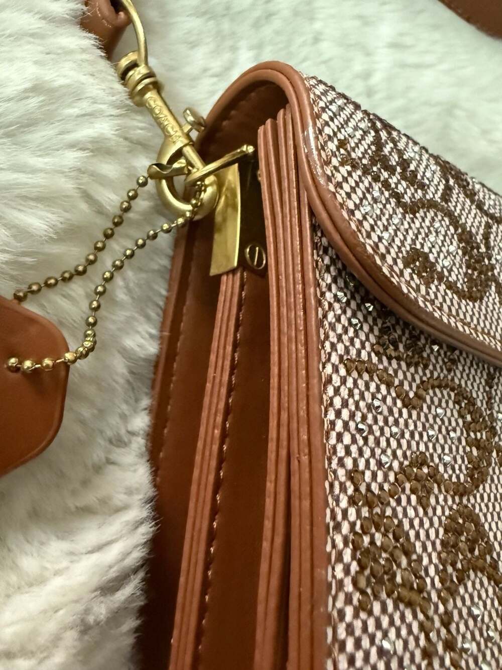 COACH Tabby 26 Crystal Embellished Signature Jacquard Shoulder Bag - Picture 3 of 8